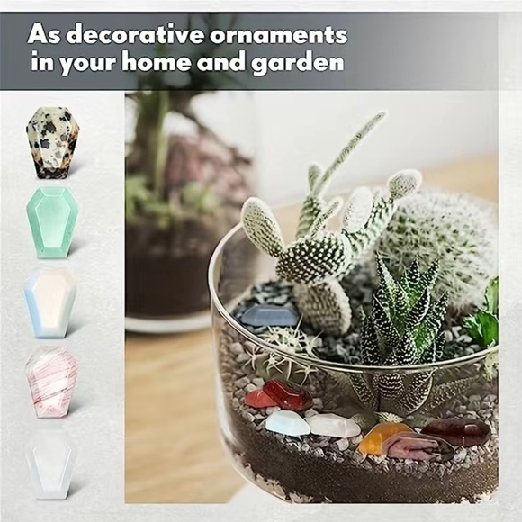 Set of 5 Random Coffin Shaped Crystals - Picture 2 of 5